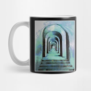 Ancient Arches in Blue Mug